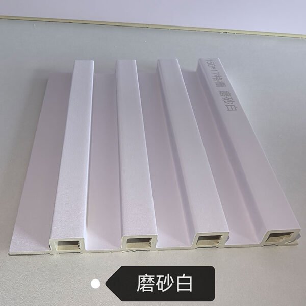 150×17mm Matte Pure White WPC Fluted Wall Grille, Solid Grooved Slat Panel for Minimalist & Nordic Interior Decoration