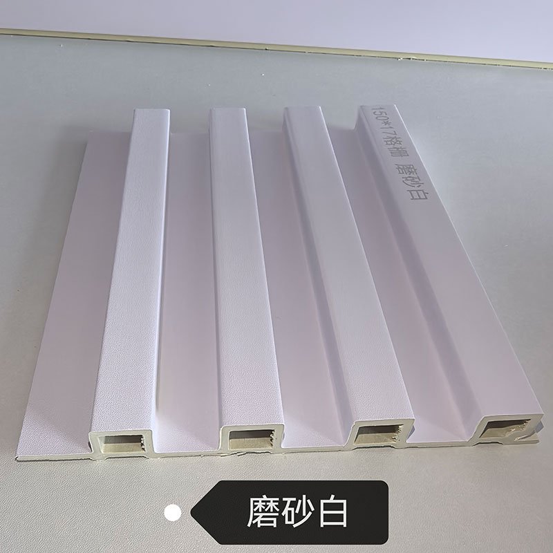 150×17mm Matte Pure White WPC Fluted Wall Grille, Solid Grooved Slat Panel for Minimalist & Nordic Interior Decoration